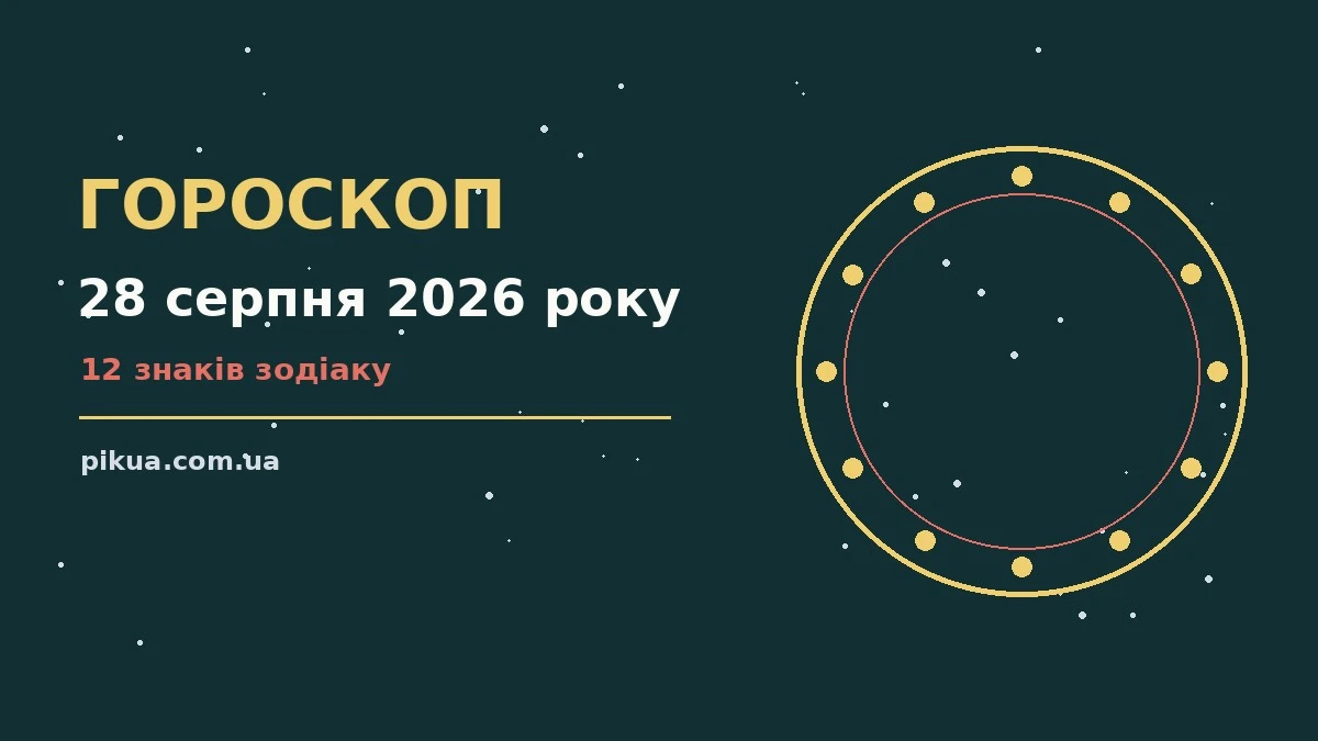 Зоряне небо над затишним містом у вечірніх вогнях, символ гороскопу на 28 серпня 2026 року