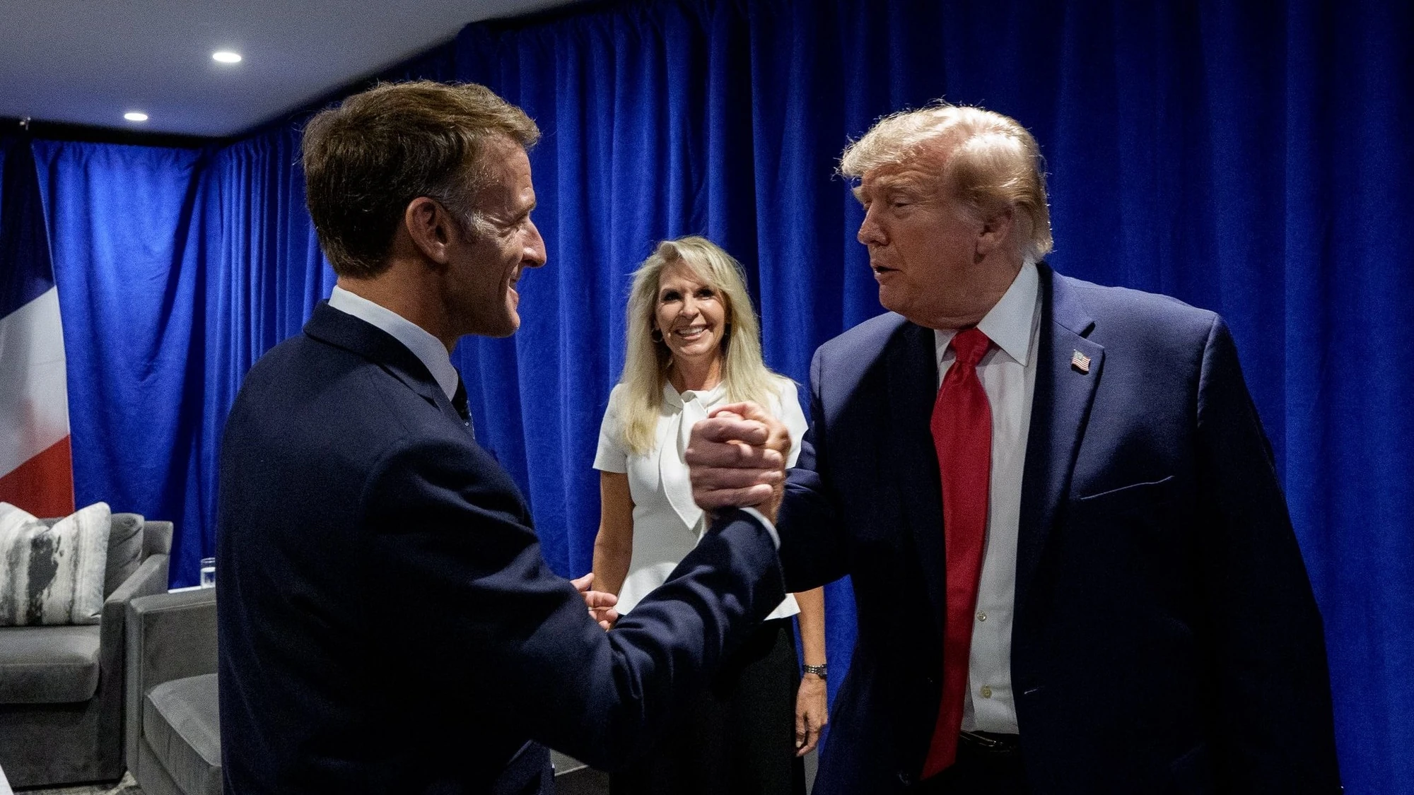 Емманюель Макрон і Дональд Трамп під час зустрічі 22 вересня 2026 року